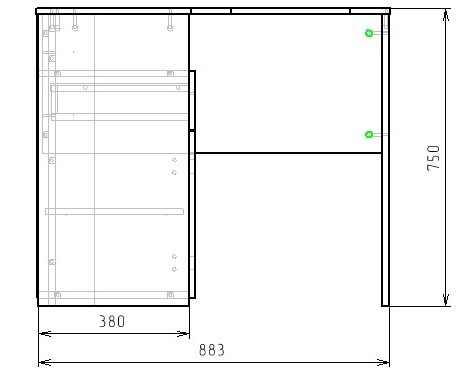 Стол угловой коллекции Юниор (дуб сонома+белый) правый/левый от Династия Kids