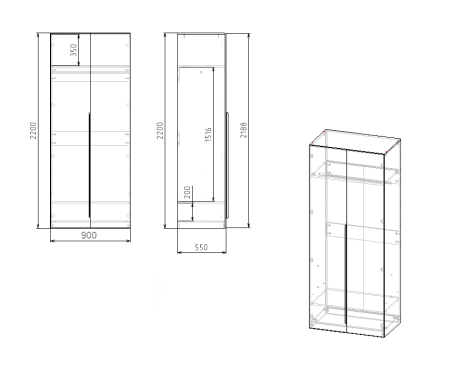 Комплект мебели Брайт Золотистый: стол 1200 мм + кровать 200х90 + шкаф от Династия Kids