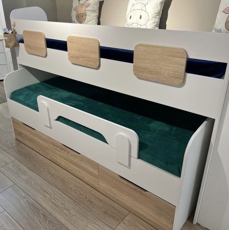 Кровать 2-х ярусная Городок (цвет белый) 190х90 + 180х80 от Династия Kids