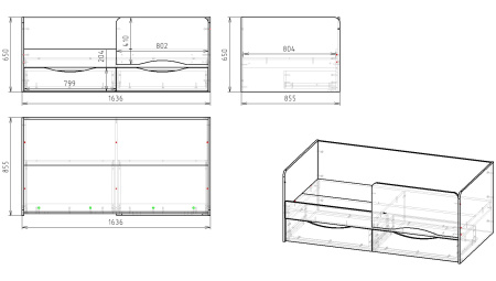Кровать Малютка-2 с бортиком (цвет белый) 160х80 от Династия Kids
