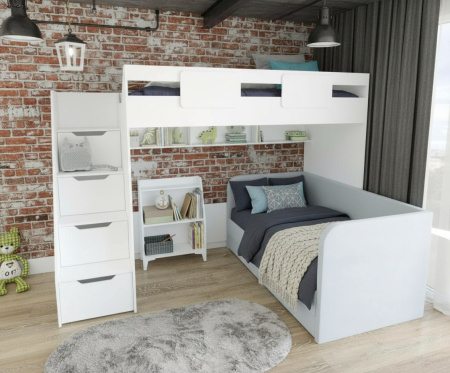 Кровать-чердак 200х90 коллекции Мозаика-2  от Династия Kids