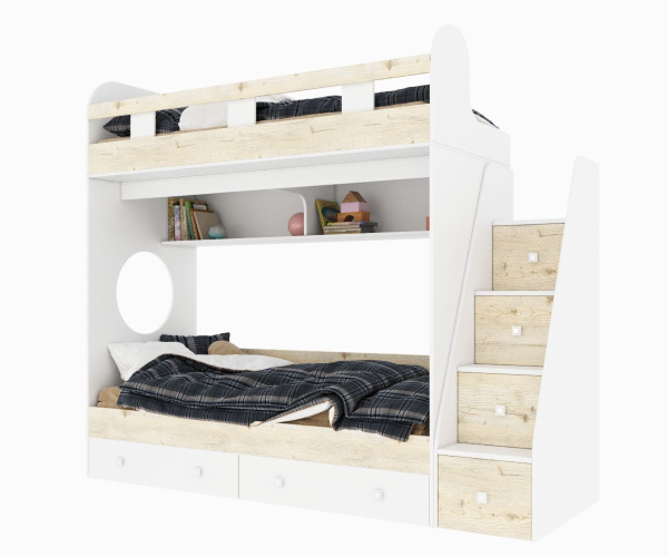 Кровать 160х80 двухъярусная Юниор-1  от Династия Kids