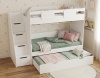 Кровать-чердак 200х90 коллекции Лайт Лофт (дуб каньон + белый) от Династия Kids