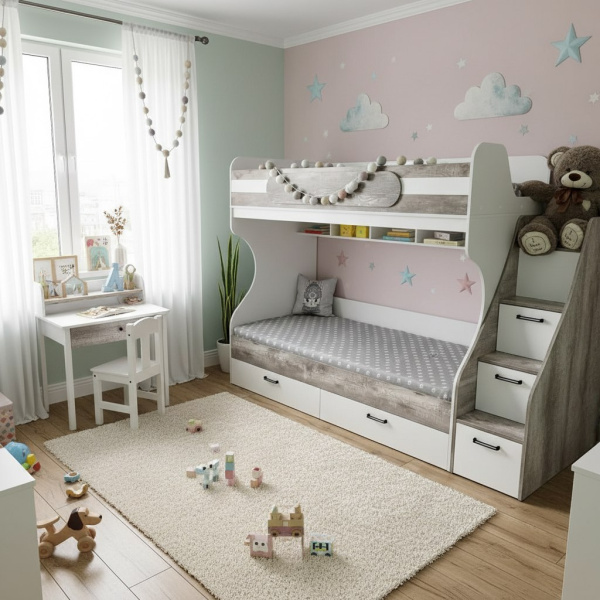 Двухъярусная кровать коллекции Гранд 190х90