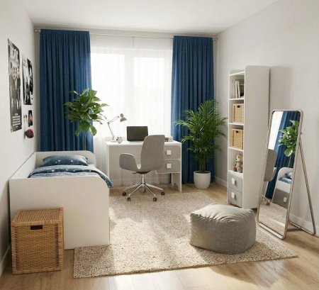 Стол Юни 100 см (серебро+белый)  от Династия Kids