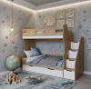 Кровать 2-х ярусная МИА 180х80 (дуб сонома + белый) от Династия Kids