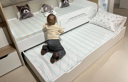 Кровать 2-х ярусная выдвижная Дабл 190х90 +180х80 (цвета разные) от Династия Kids