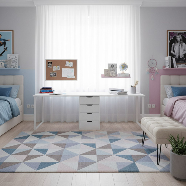 Стол Дуэт 2000 мм (белый + опоры белые). Столешница 22 мм