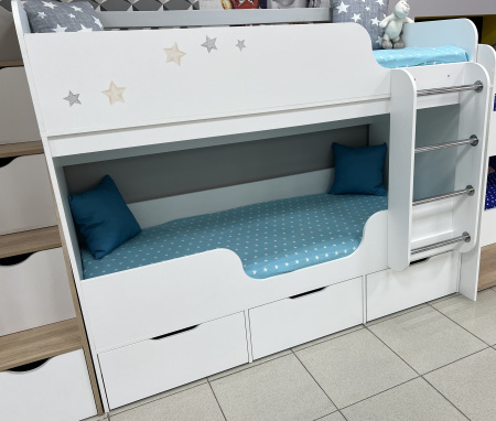 Двухъярусная кровать Малыши Двойняшки 180х80 (цвета разные) от Династия Kids