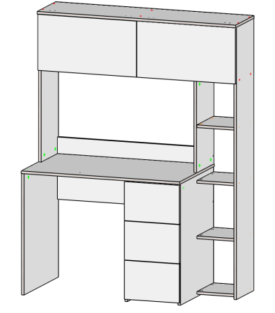 Стол письменный Ритм 1250 мм (белый). Левый/правый от Династия Kids
