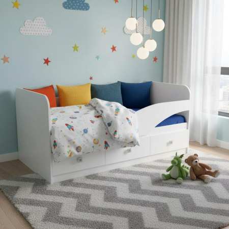 Кровать 160х80 Умка-5 NEW (ручки - дуб) от Династия Kids