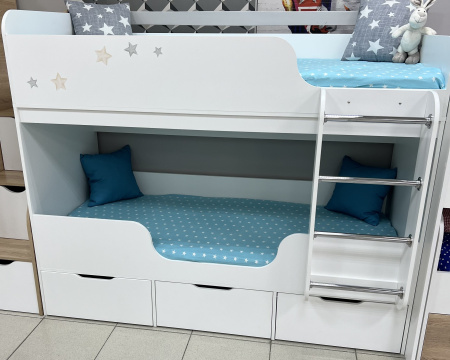 Двухъярусная кровать Малыши Двойняшки 180х80 (цвета разные) от Династия Kids