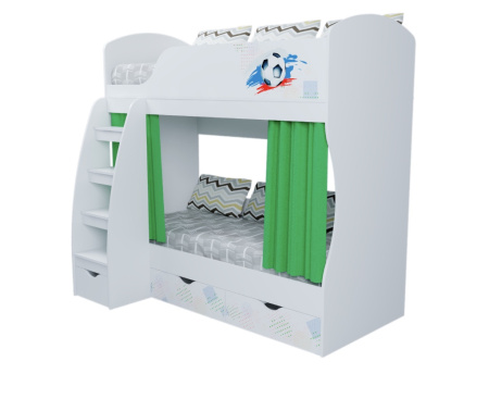 Кровать 2-х ярусная коллекции Футбол 180х80 от Династия Kids