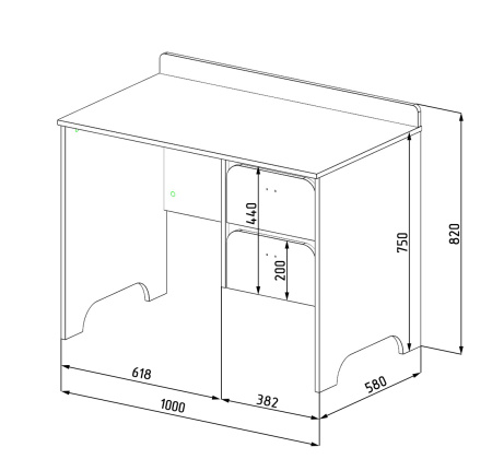 Стол Юни 100 см (серебро+белый)  от Династия Kids
