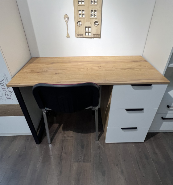 Комплект для 2 школьников Брайт Золотистый: полки 2 шт. + стеллаж-перегородка + столы 2 шт. от Династия Kids