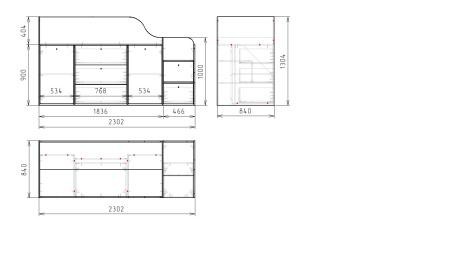 Кровать-чердак Хэппи-2 (цвета разные) 180х80 от Династия Kids