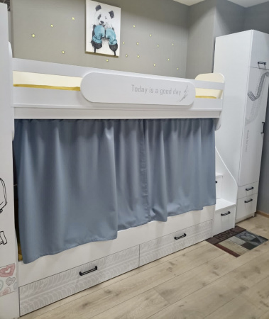 Комплект занавесок (2 шт) цвет серый от Династия Kids