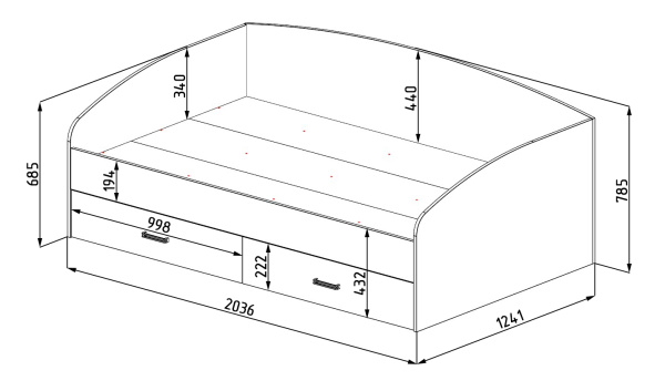 Кровать коллекции Твой Стиль 200х120 New от Династия Kids