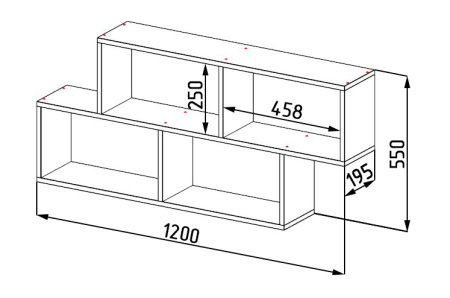 Комплект для 2 школьников Брайт Золотистый: полки 2 шт. + стеллаж-перегородка + столы 2 шт. от Династия Kids