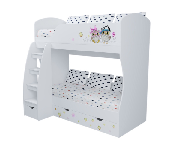 Кровать 2-х ярусная коллекции Совята 180х80 от Династия Kids