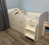 Кровать-чердак Малыш 7 (цвет белый) 160х80 с 4 ящиками от Династия Kids