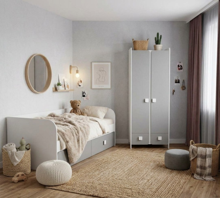 Стол Юни 100 см (серебро+белый)  от Династия Kids