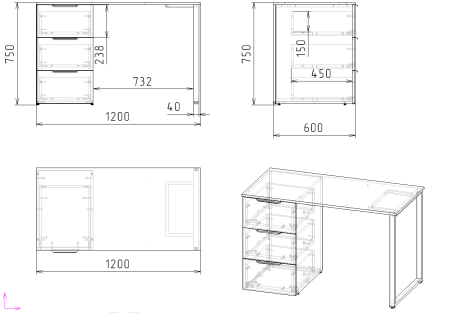 Комплект мебели Брайт Золотистый: стол 1200 мм + кровать 200х90 + шкаф от Династия Kids