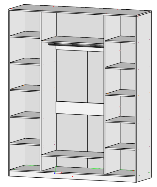 Шкаф 4-х дверный коллекции Брайт Велюр от Династия Kids
