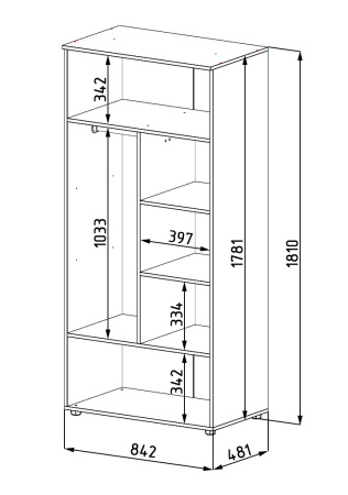 Шкаф для одежды Цветы New от Династия Kids