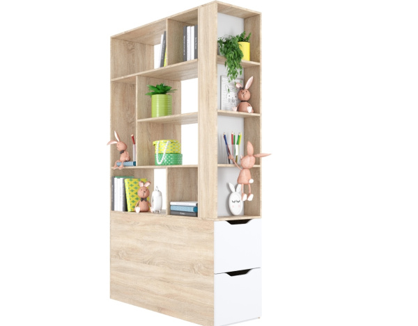 Стеллаж-перегородка Стиль (дуб сонома) ширина 1200 мм 