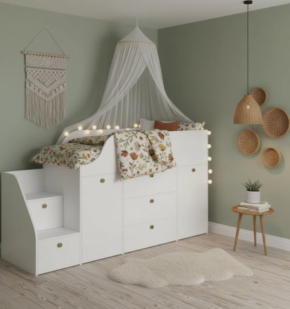 Кровать-чердак Хэппи-2 (цвета разные) 180х80 от Династия Kids