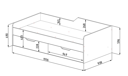 Кровать-чердак 190х90 + кровать Лайт Лофт 190х90 от Династия Kids