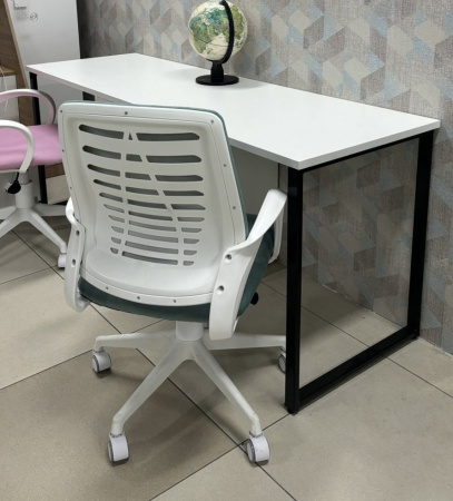 Стол Дуэт 2200 мм (белый + опоры черные). Столешница 22 мм от Династия Kids